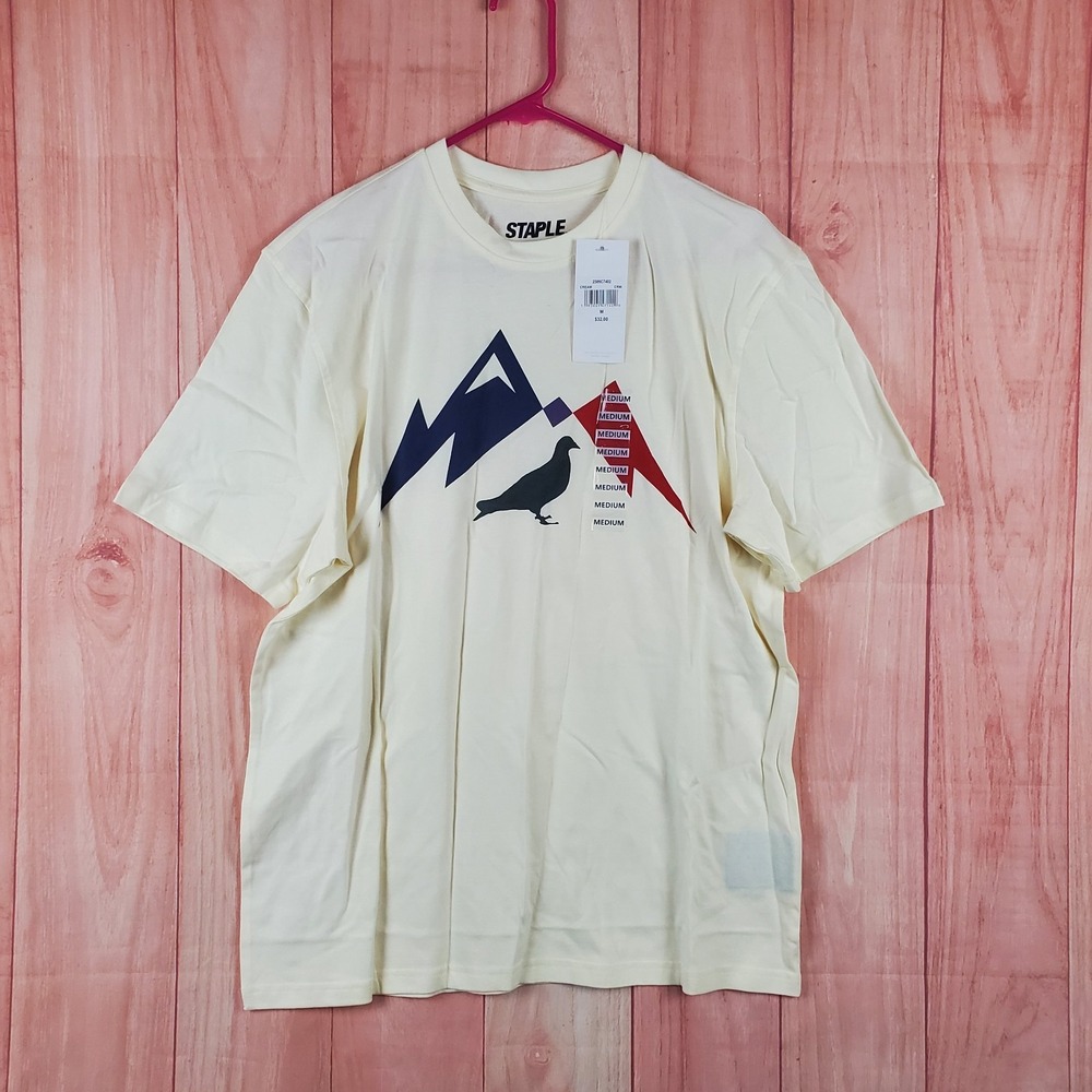 Staple DVSN Pigeon Shirt Mens Medium Graphic Print Cotton Streetwear 2309C7402